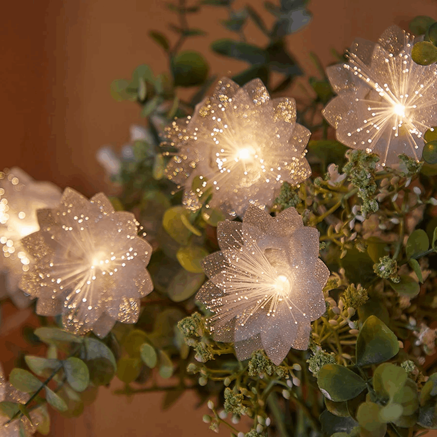 Ambiencci Luz de Corda de Flor de Fibra Óptica LED