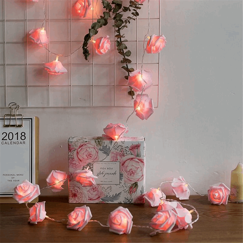 Ambiencci LED Rose Flower String Lights