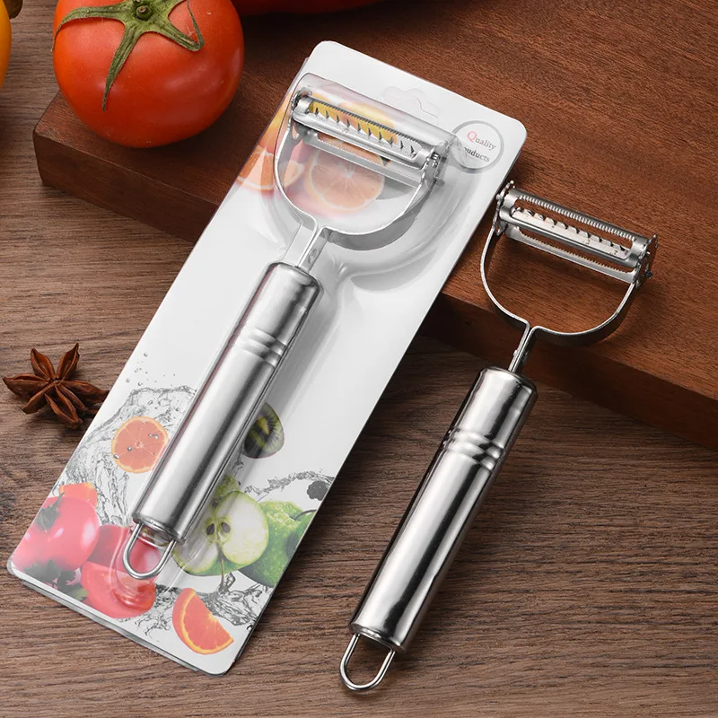 Kit Ambiencci de 3 Descascadores Inox para Legumes, Frutas e Peixe