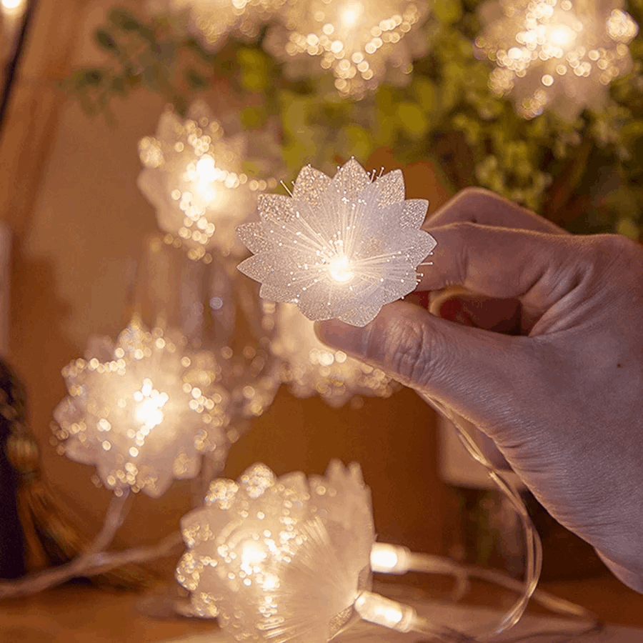 Ambiencci Luz de Corda de Flor de Fibra Óptica LED