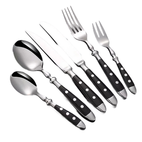 a set of five forks, spoons, and knives