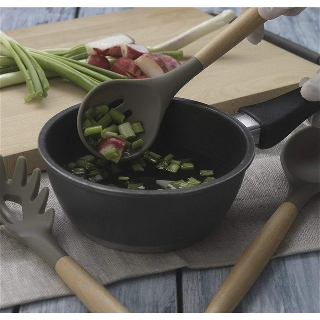 Kit 12 peças - Ambiencci Premium de Utensílios de Cozinha com Cabo de Madeira e Silicone