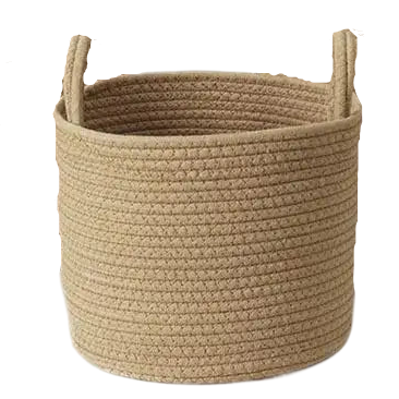 three round baskets with handles and handles