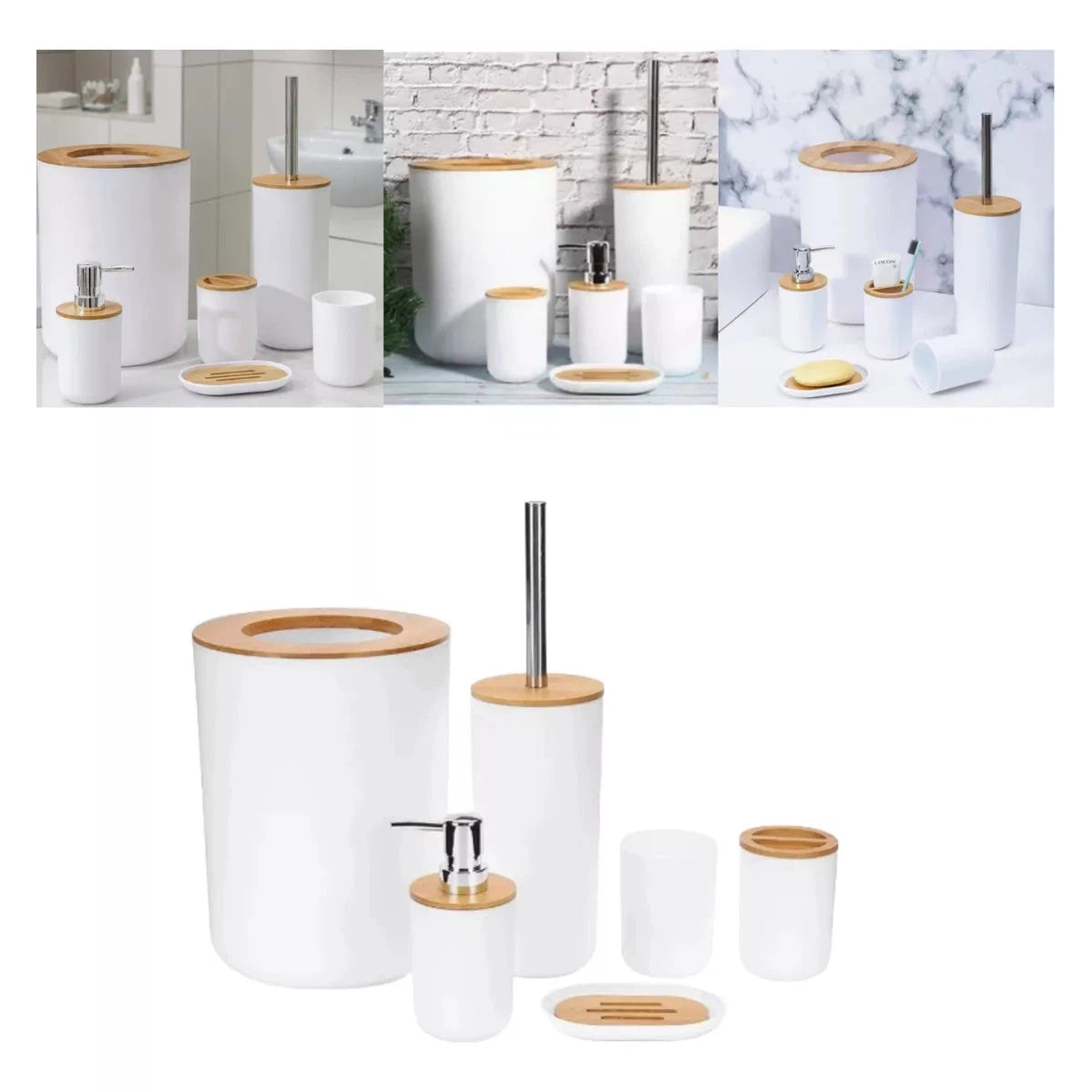 Kit Banheiro Ambiencci Elegance com Toque de Bambu