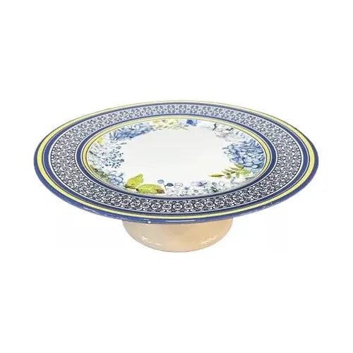 29 - Boleira Azul Ambiencci em Cerâmica para Decoração e Mesa Posta - 29 cm