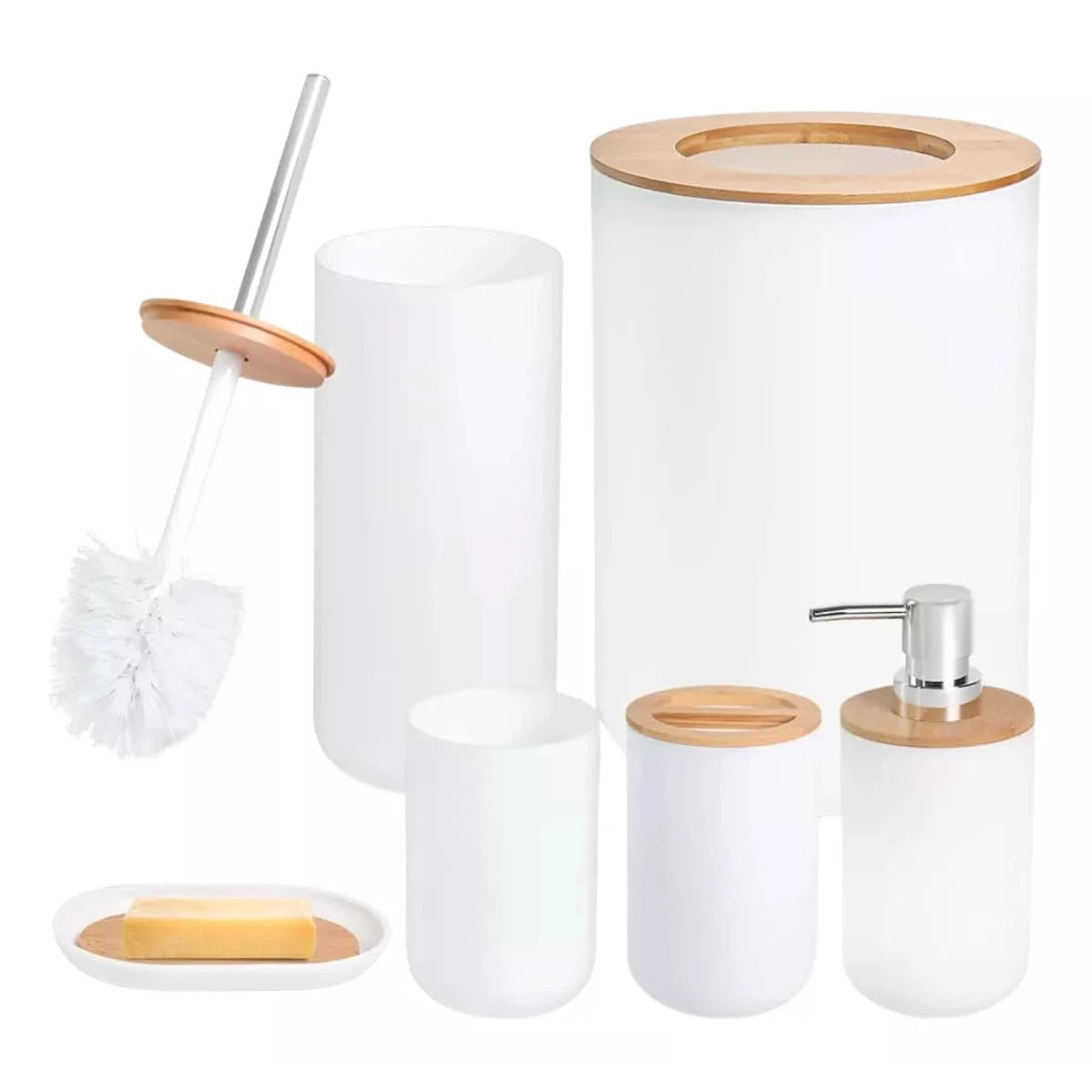 Kit Banheiro Ambiencci Elegance com Toque de Bambu