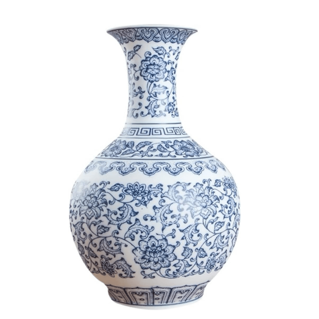 Jingdezhen Vaso Azul e Branco Ambience