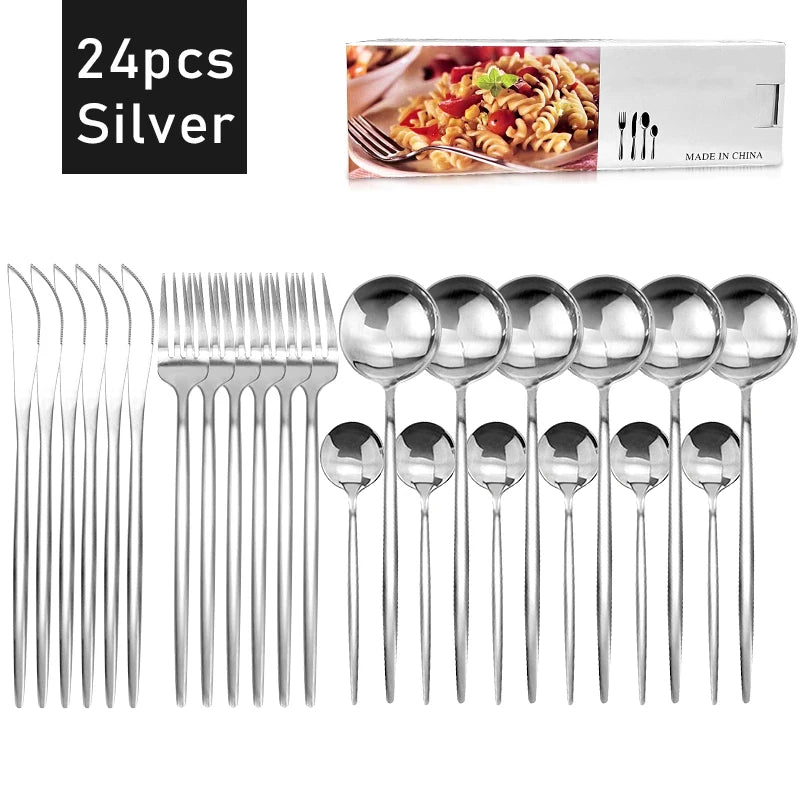 24 Peças - Ambiencci de Aço Inox Set - Ambiencci