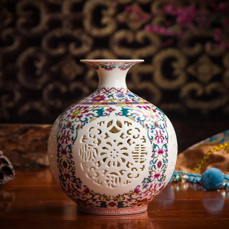 Cerâmica oco antigo vaso de vinho gabinete sala estar casa artesanato decorações chinês antigo e curio prateleiras decoração