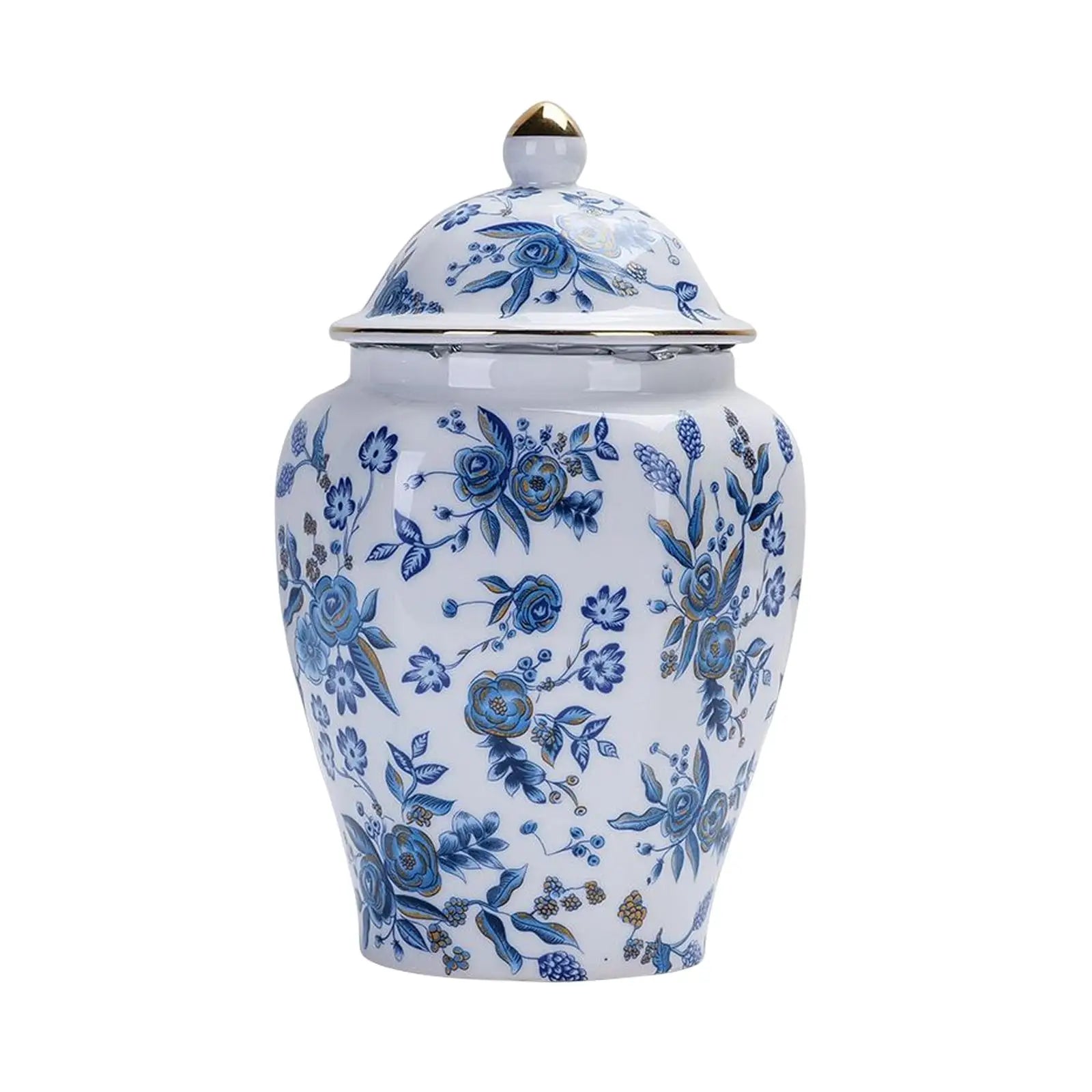 Jarra De Chá De Cerâmica Com Tampa Porcelana Branca Azul Vaso De Luxo Leve Para Sala De Jantar Peça Central De Casamento Decoração De Mesa Decoração De Casa