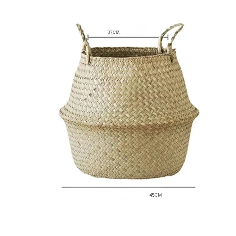 Cesta De Armazenamento De Vime Cestas De Flores, cesta Decorativa De Lavanderia, vaso De Flores De Rattan, plantadores De Jardim, organizador doméstico