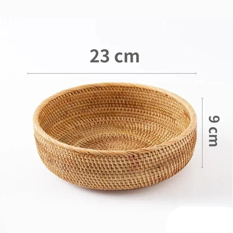 a large woven basket with measurements for it