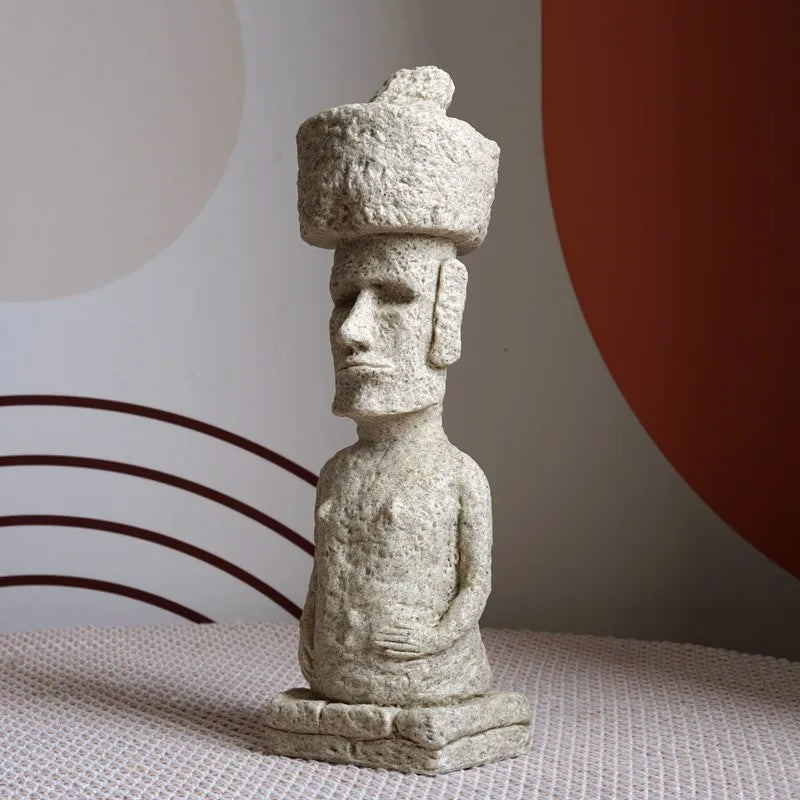 28cm  - Ambiencci Moai Pukao - Ambiencci Sculpture