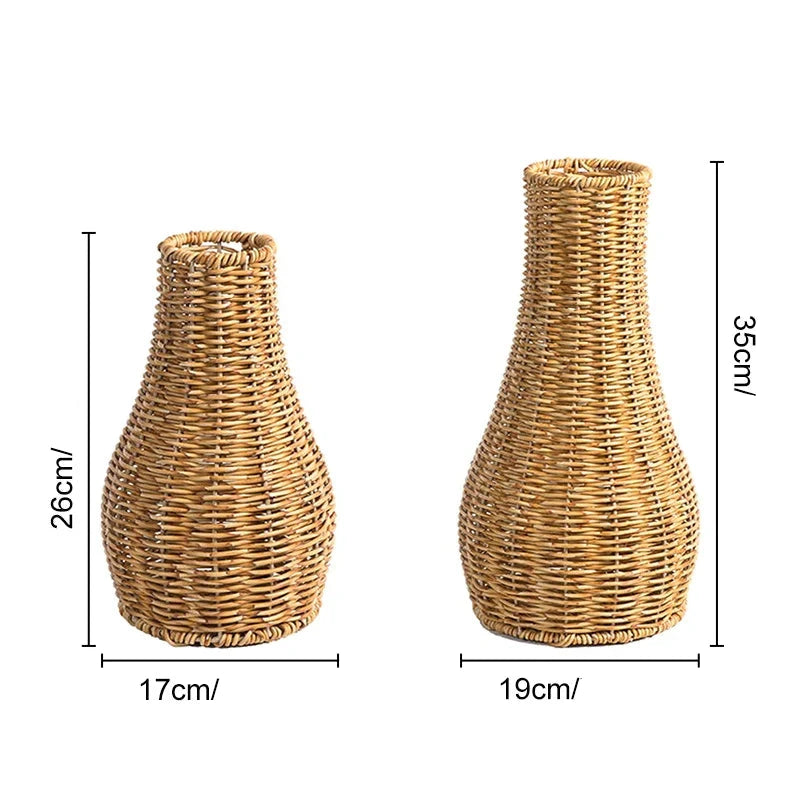 the measurements of two vases are shown