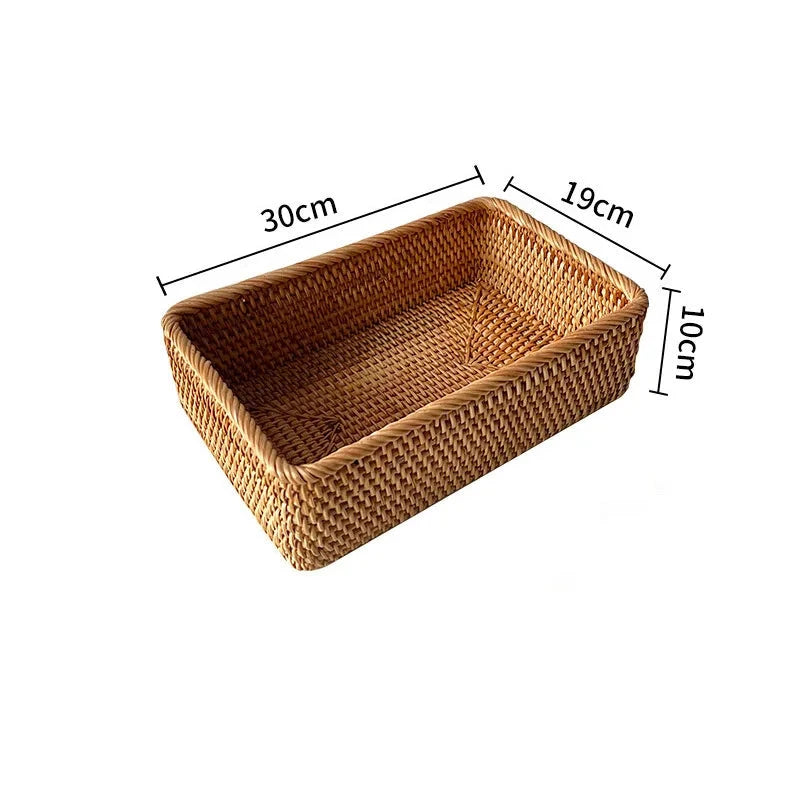 30 cm - Cesta de Vime Ambiencci em Rattan Quartz