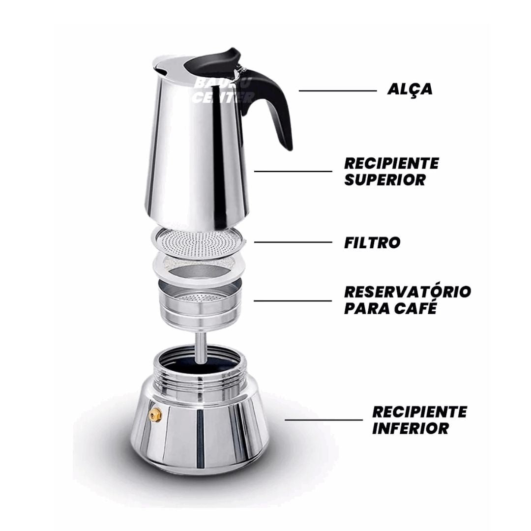 Cafeteira Italiana Inox 9 xícaras Zana