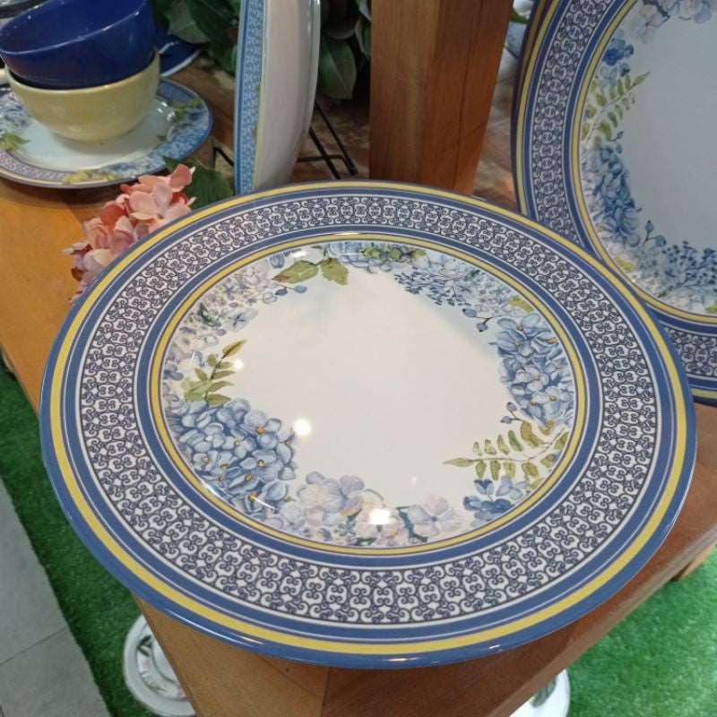 Boleira Azul Ambiencci em Cerâmica para Decoração e Mesa Posta