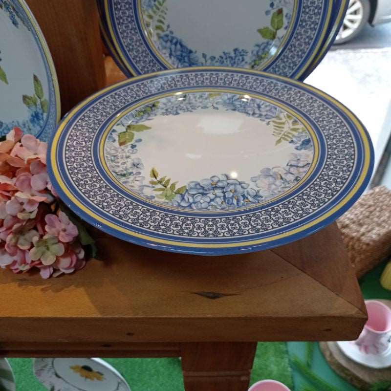 Boleira Azul Ambiencci em Cerâmica para Decoração e Mesa Posta