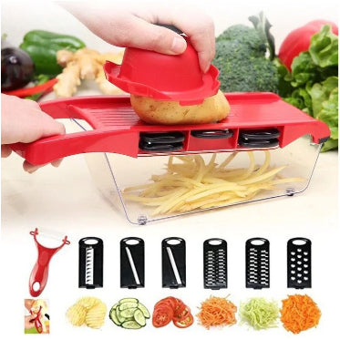 Ambiencci Mandoline Slicer 10 em 1 – Cortador de Legumes e Frutas com Recipiente