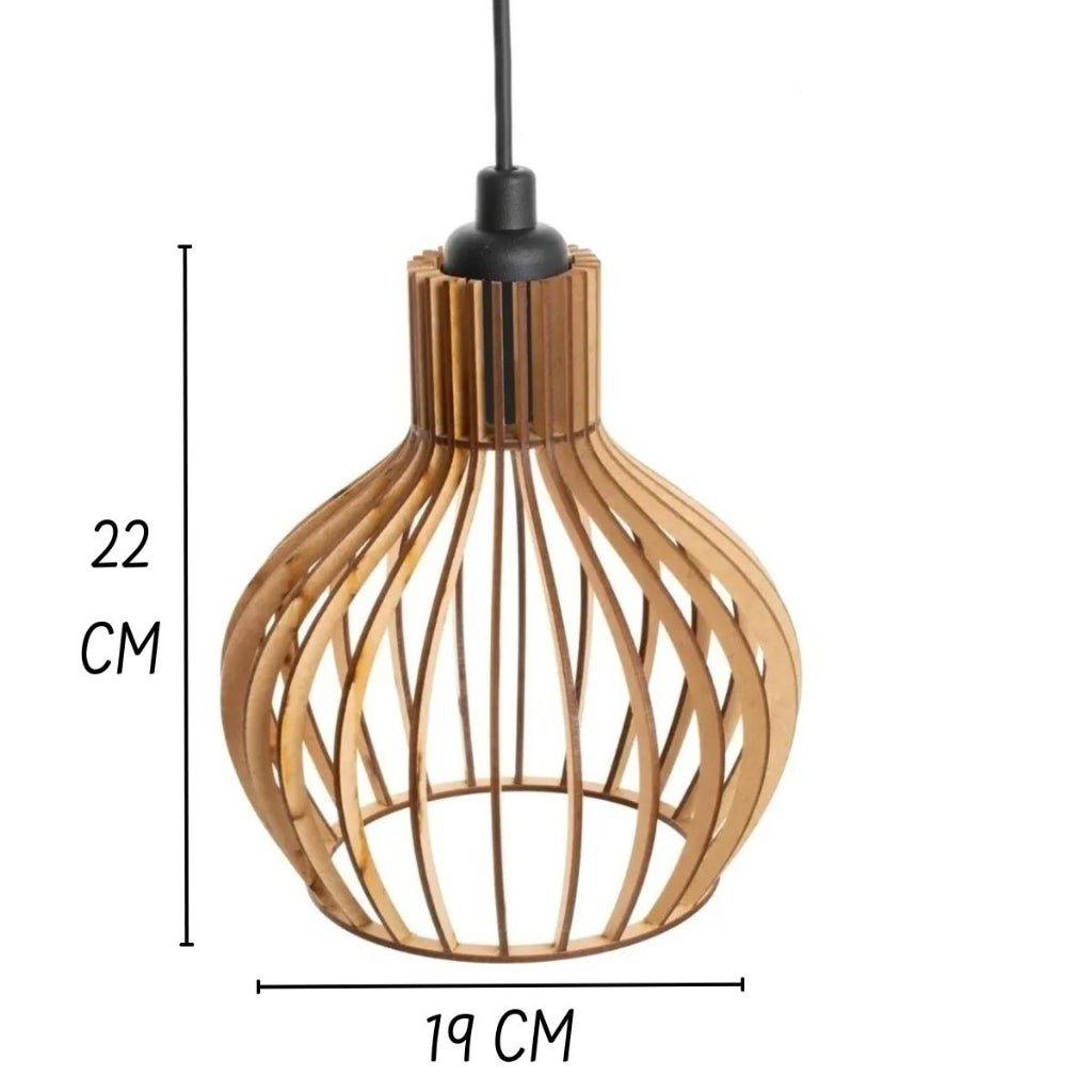 22 cm - Lustre Pendente Ambiencci Coquinho MDF