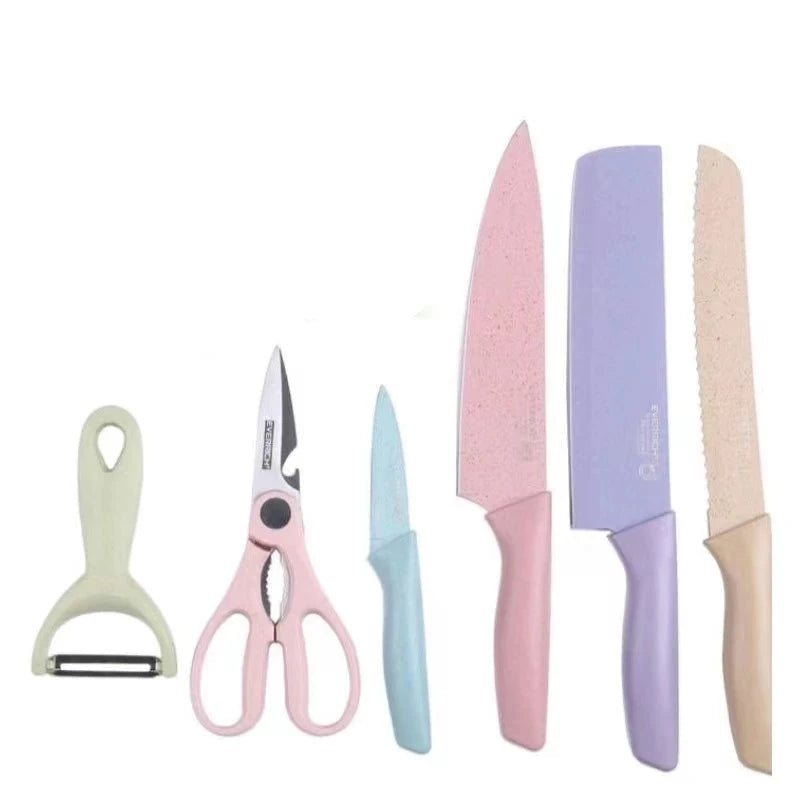 Kit 6 peças - Ambiencci de Facas Coloridas e Utensílios Gourmet 6 Peças