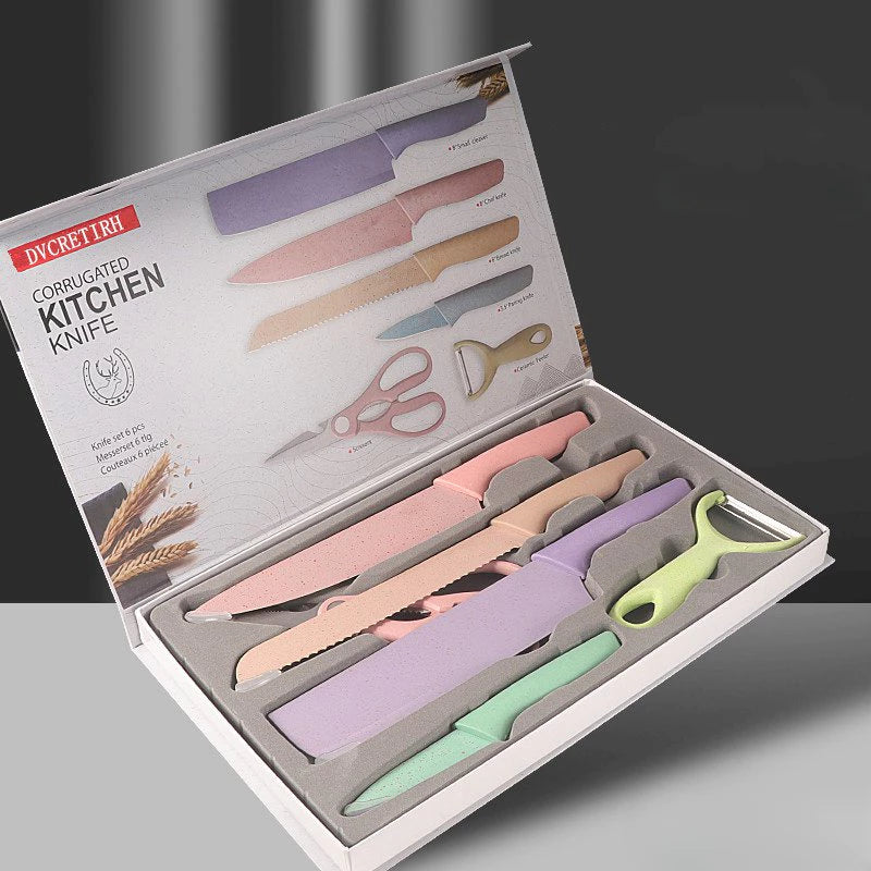 Kit 6 peças - Ambiencci de Facas Coloridas e Utensílios Gourmet 6 Peças