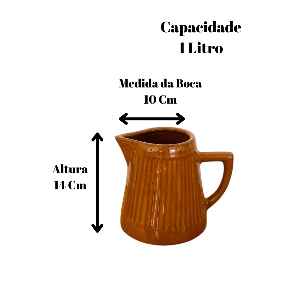 Bule e Leiteira Ambiencci em Cerâmica Terracota