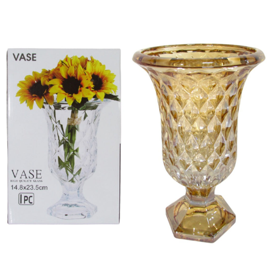 23 cm - Vaso de Decoração Ambiencci Cristal de Vidro Grosso