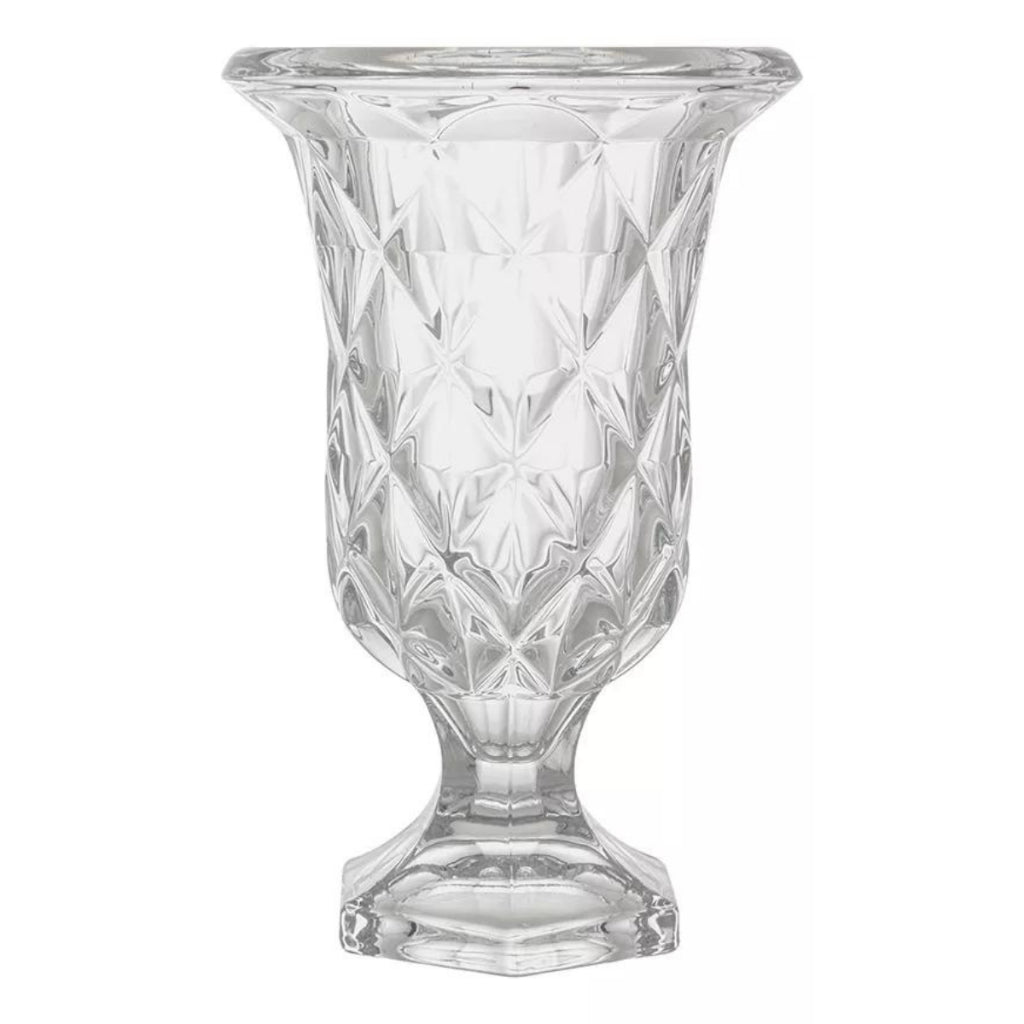 23 cm - Vaso de Decoração Ambiencci Cristal de Vidro Grosso