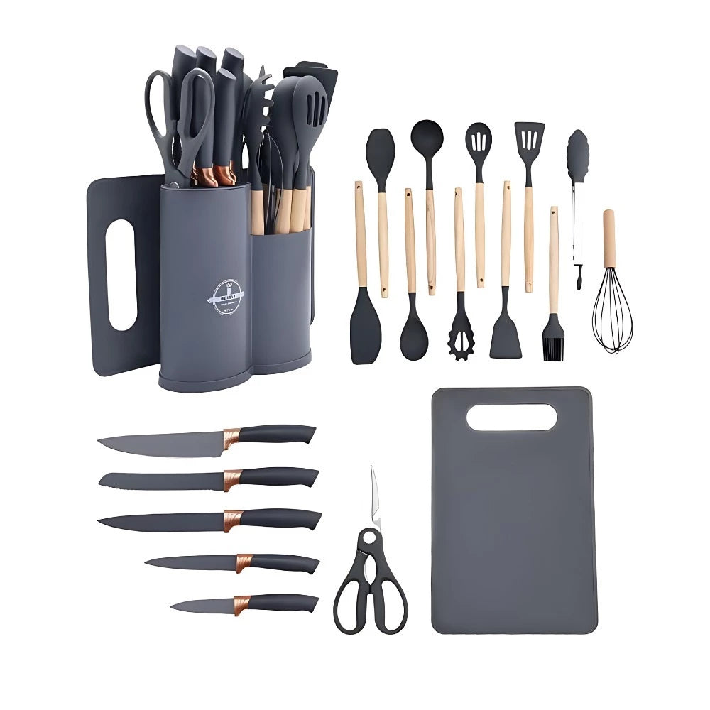 19 Peças - Kit de Utensílios de Cozinha Ambiencci - Silicone Luxo