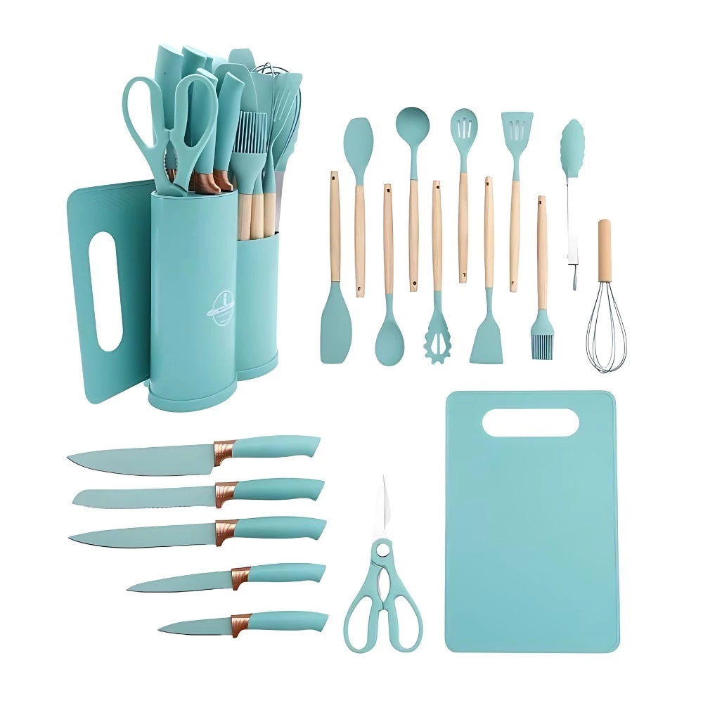 19 Peças - Kit de Utensílios de Cozinha Ambiencci - Silicone Luxo