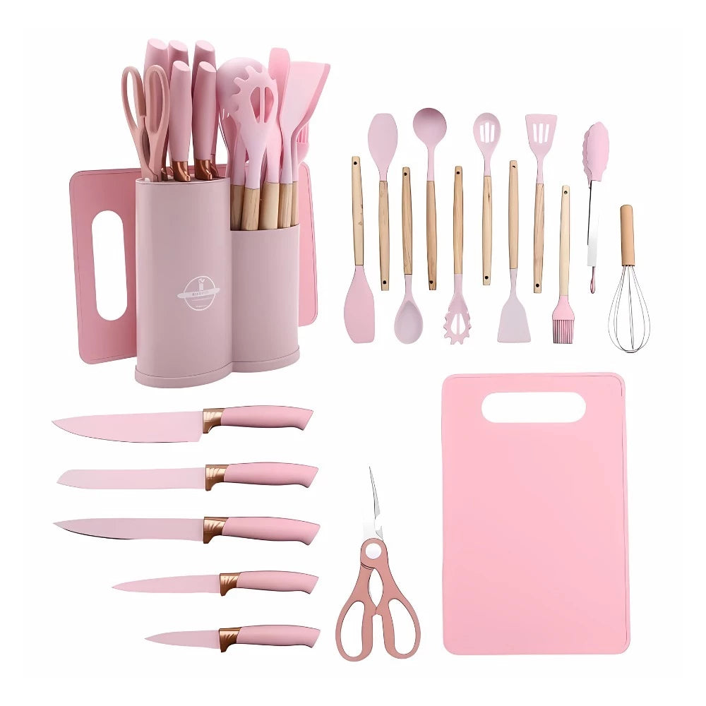 19 Peças - Kit de Utensílios de Cozinha Ambiencci - Silicone Luxo