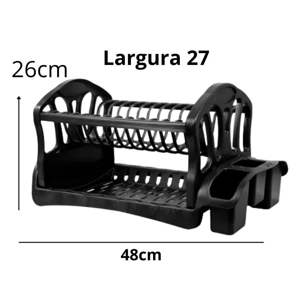 Escorredor Duplo Ambiencci para Louças 13 Pratos, Porta Talher e Copo