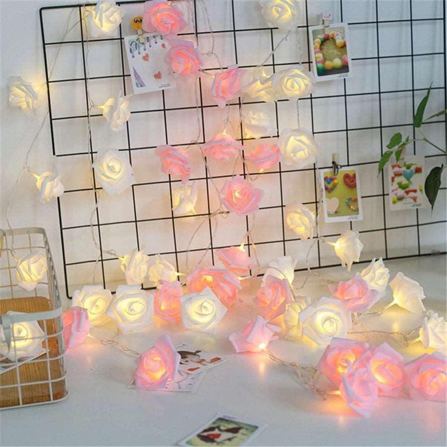 Ambiencci LED Rose Flower String Lights