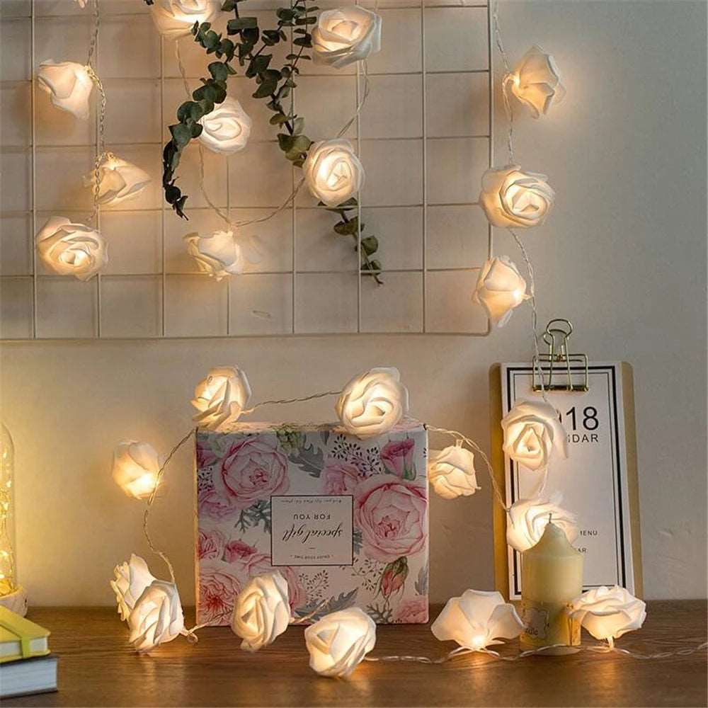 Ambiencci LED Rose Flower String Lights