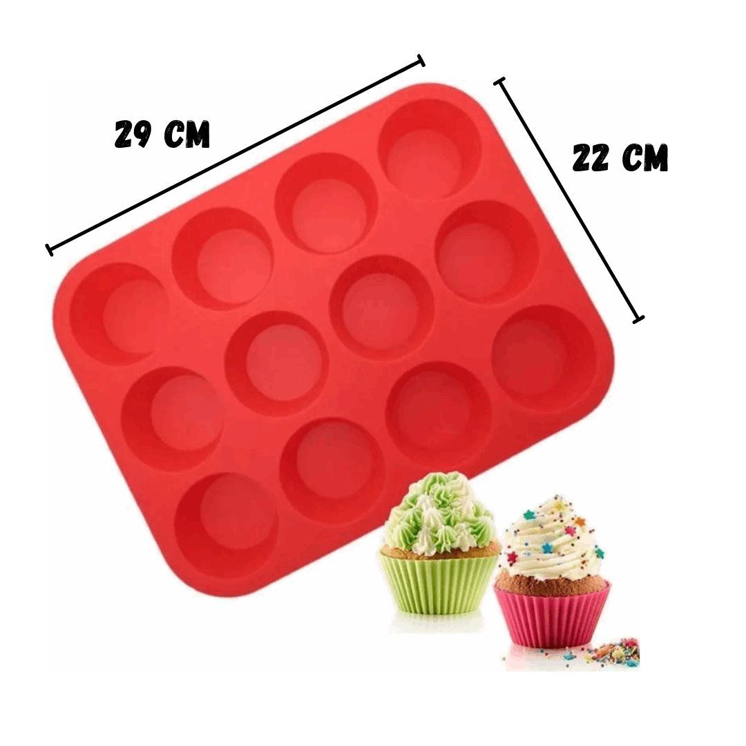 Forma De Silicone Para Cupcake 12 Cavidades Zana