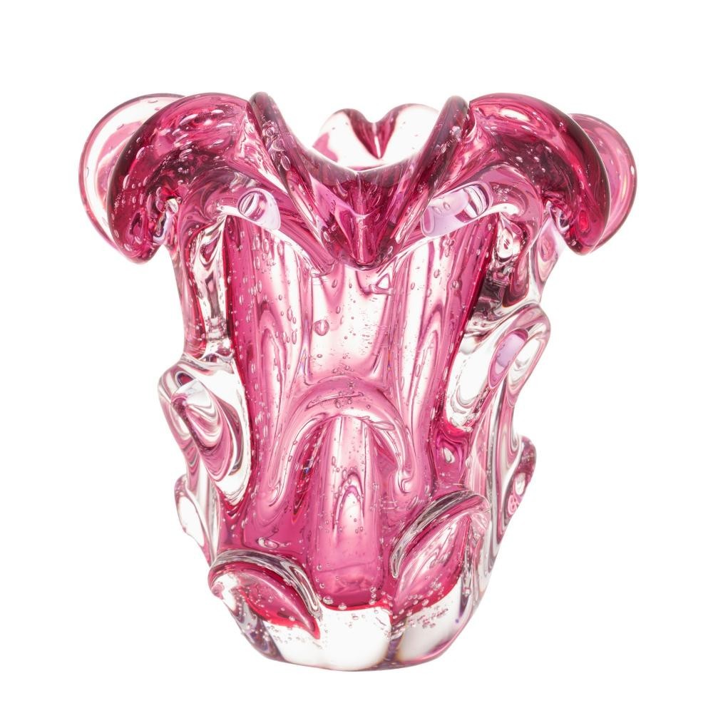 13 cm - Vaso Ambiencci Italy Rosa de Vidro