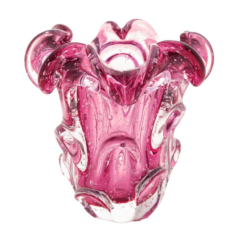 13 cm - Vaso Ambiencci Italy Rosa de Vidro