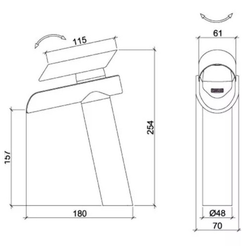 Torneira Monocomando Cascata Ambiencci AquaFlora em Vidro e Metal